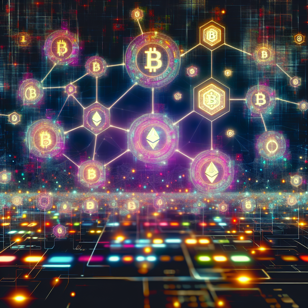 An artistic depiction of the concept of 'all token integration' as an advanced system in blockchain technology. Picture this as an intricate web of interconnected nodes, glowing brightly with digital energy. Relevance is shown through various iconic metaphors for different cryptocurrencies, like coins for Bitcoin and ethereum. All these elements are laden on a sleek modern dashboard brimming with sophisticated device screens, algorithms, and code streams. Flooded with neon lights, the whole scene radiates the buzz of a dynamic, hi-tech environment.